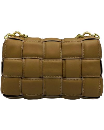 Angelika Jozefczyk Neutrals Braided Leather Handbag Dark Beige - Green