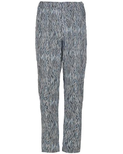 Conquista Print Tapered Trousers - Blue