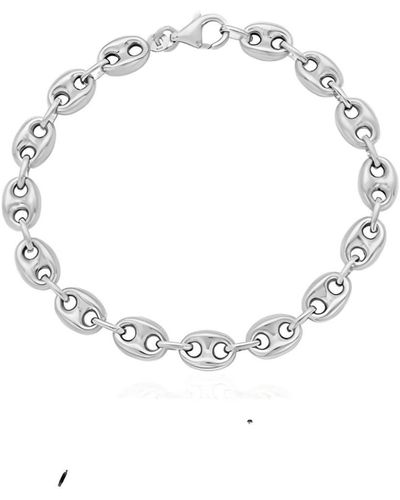 Cosanuova Puffy Anchor Link Mariner Bracelet In Sterling - White