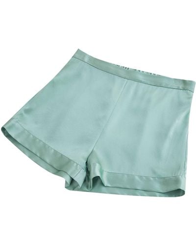 Soft Strokes Silk Pure Mulberry Silk Shorts High-waisted In Jade - Green