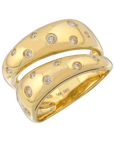 770 Fine Jewelry Inlay Chunky Diamond Ring - Metallic