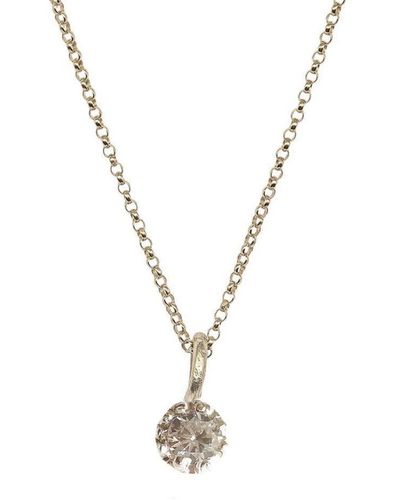 Lily Flo Jewellery Starburst Brilliant Cut Pendant Necklace - Metallic