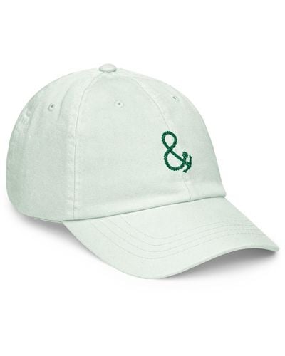 Anchor and Crew Mint Pastel Ampersand Signature Embroidered Chino Cap - White