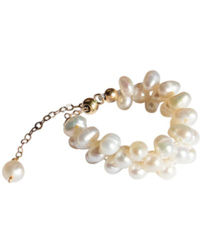 seree Estelle Freshwater Pearl Adjustable Ring - White