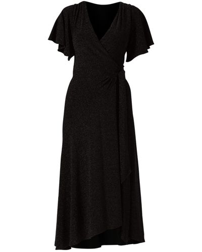 SACHA DRAKE Stargaze Wrap Dress In - Black