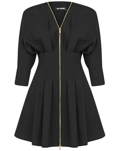 Nocturne Zippered Dress - Black