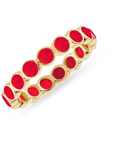 Auree Ortigia Fuschia Pink Chalcedony Gold Vermeil Ring - Red