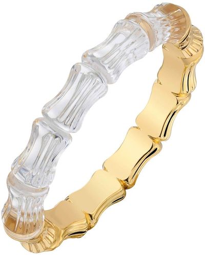 Gold & Honey Bamboo Bangle Bracelet In Clear - Metallic