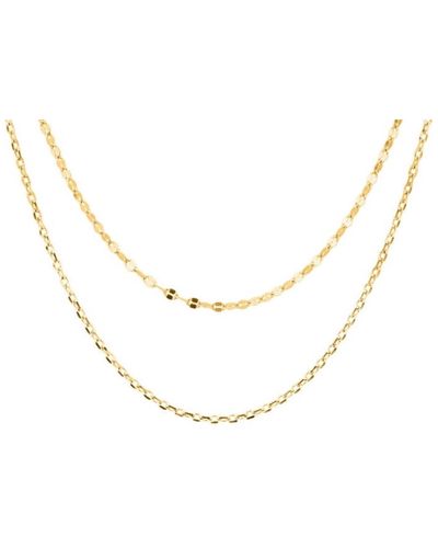 Bermuda Watch Company Annie Apple Reina Sterling Silver, Gold Vermeil Double Chain Necklace - Metallic