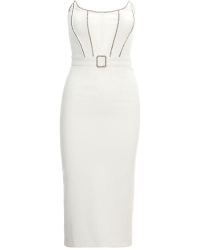 Nissa Embellished Strapless Midi Dress - White
