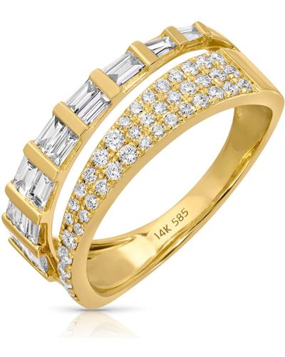 770 Fine Jewelry Luxe Diamond Split Baguette/rounds Ring - Metallic