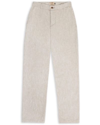 Burrows and Hare Neutrals Linen Trouser - White