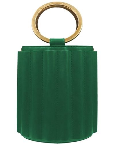 ALKEME ATELIER Water Metal Handle Bucket Bag - Green