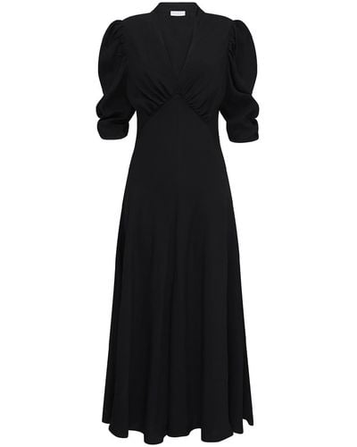 Ghost Madi Crepe Midi Dress - Black