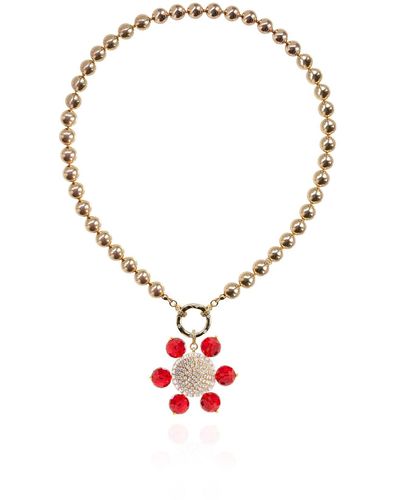 Saule Label Jolie Necklace In Amaranth Red