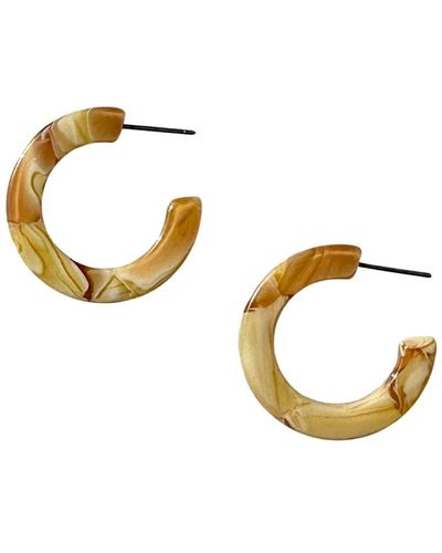 CLOSET REHAB Neutrals / Mini Hoop Earrings In Butterscotch - Metallic