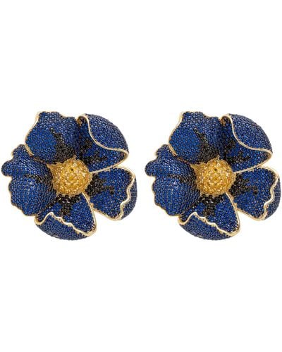 LÁTELITA London Poppy Sapphire Blue Earrings Gold