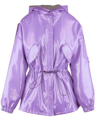 Julia Allert Hooded Lacquer Jacket Lavender - Purple