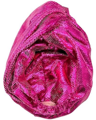 Julia Clancey Magenta Snakeskin Turban - Pink