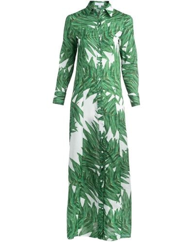 Ala von Auersperg Kathe Cotton Dress In Queen Palm - Green
