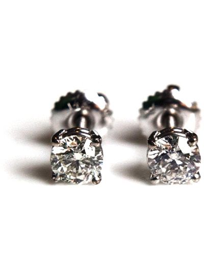 VicStoneNYC Fine Jewelry Natural Diamond Stud Solid Gold Earrings - Black
