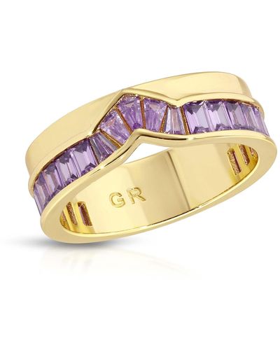 Glamrocks Jewelry Peak Baguette Band Ring - Multicolour