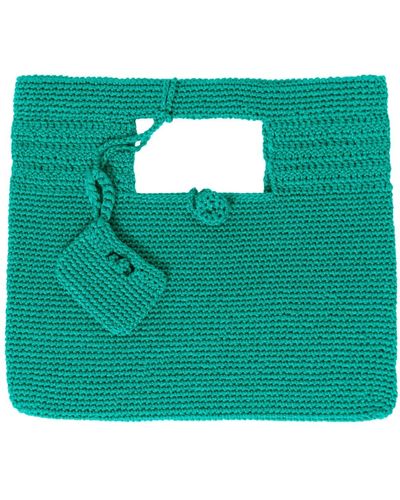 N'Onat Santorini Crochet Bag In - Green