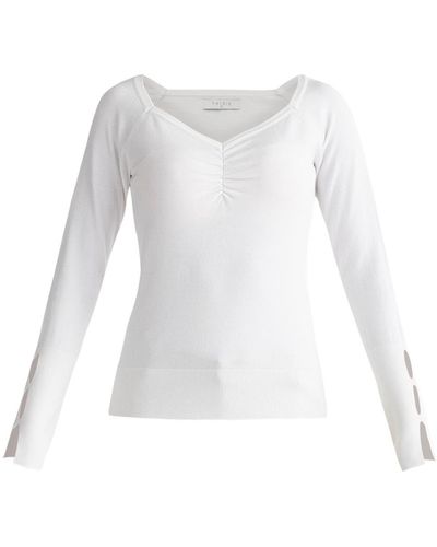 Paisie Sleeve Cut Out Top In - White