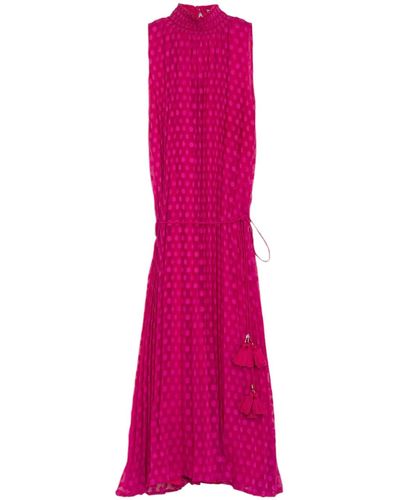 Niza Pleated Midi Dress - Purple