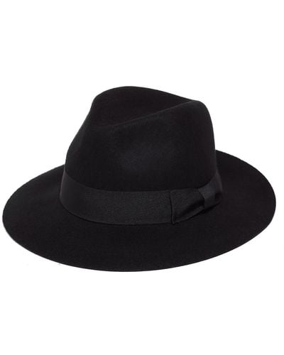Justine Hats Fashionable Classic Felt Fedora Hat - Black