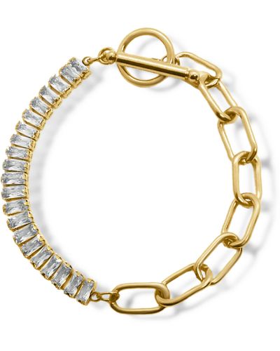VIEA Nyra Luxury Half Chain Half Zirconic Bracelet - Metallic