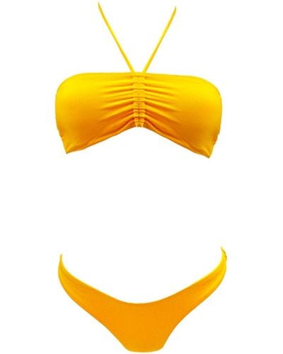 Aulala Paris Miss Cheerful Bandeau Bikini Set - Yellow