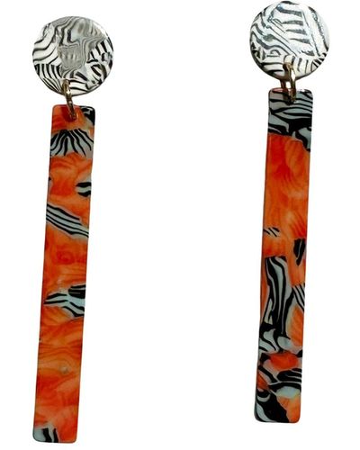 CLOSET REHAB Matchstick Drop Earrings In Safari Sunrise - White