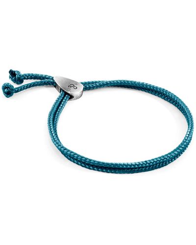 Anchor and Crew Ocean Pembroke Silver & Rope Bracelet - Blue