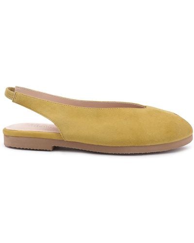 Rag & Co Gretchen Mustard Slingback Flat Sandal - Yellow