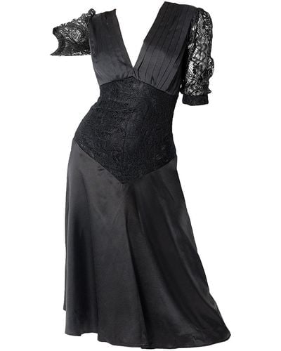 Maison Bogomil Inspired By The Famed Outfits This Dress Is Made Of Lace And Satin - Black