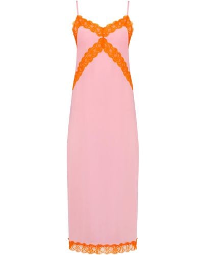 JAAF Crepe De Chine Silk Dress In Candy Pink