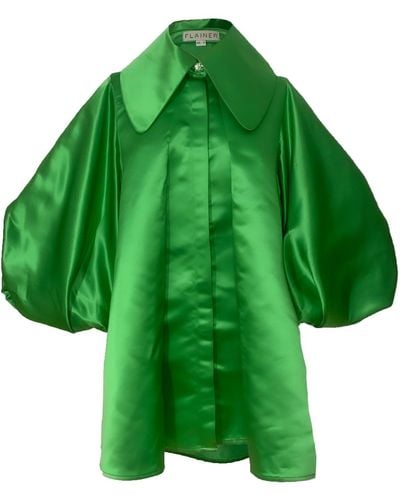 Flainer Rosalie Satin Dress - Green