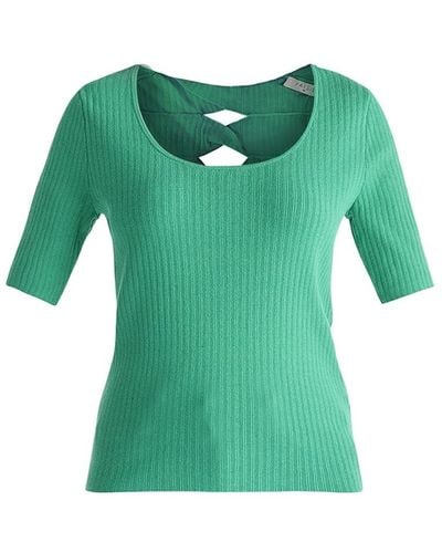 Paisie Cut Out Back Knitted Top In - Green