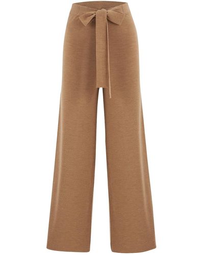 Peraluna Bell Bottom Knit Trousers - Brown