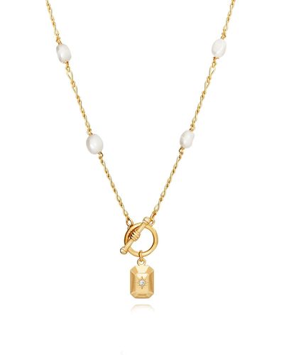 33mm Amori toggle Pearl Chain Necklace - Metallic