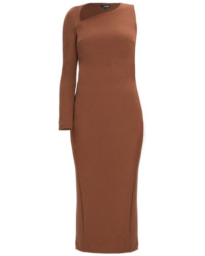 Monosuit Dress Asymmetric - Brown
