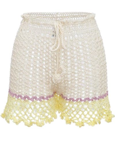 Andreeva Handmade Crochet Shorts - White