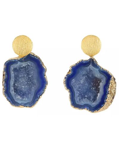 Magpie Rose Rocks In The Sky Circle Earrings - Blue