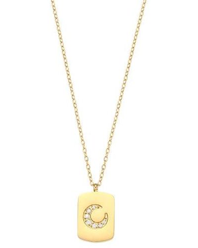 Olivia Le Brianna Pave Moon Pendant Necklace - Metallic