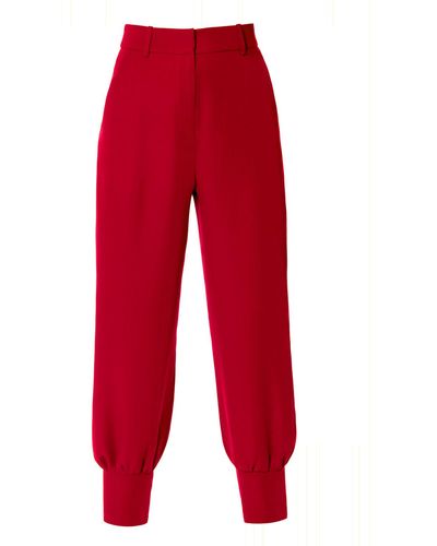 AGGI Jamie Ribbon Trousers With Cuffs - Red