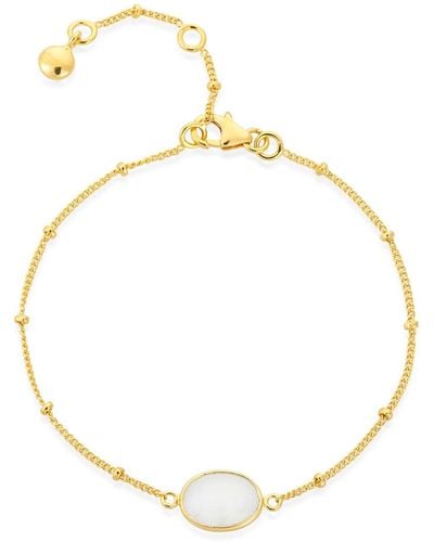 Auree Pollara Moonstone & Gold Vermeil Beaded Bracelet - Metallic