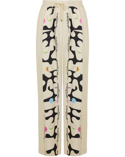 Nocturne Printed Wide Leg Trousers - Natural