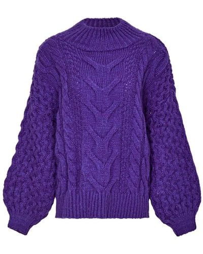 Cara & The Sky Bella Cable Sweater Violet - Purple