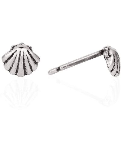 Lee Renee Shell Stud Earrings - Metallic